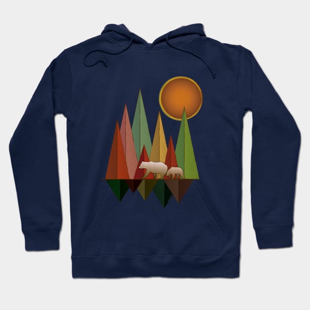 Bear and Cubs walking through a Mountainous Sunrise Hoodie by DanielG